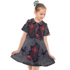 The Crows With Cross Kids  Short Sleeve Shirt Dress