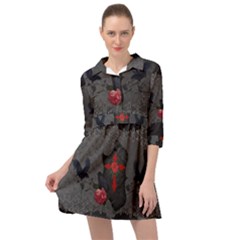 The Crows With Cross Mini Skater Shirt Dress