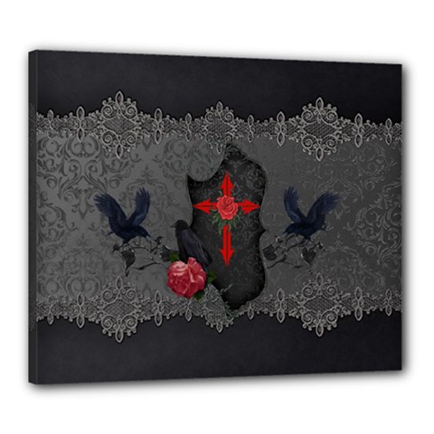 The Crows With Cross Canvas 24  x 20  (Stretched)