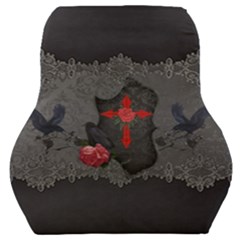 The Crows With Cross Car Seat Back Cushion  by FantasyWorld7