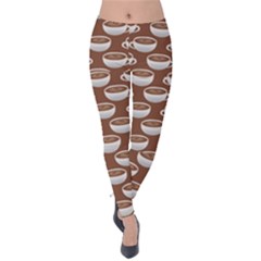 Coffee On Coffee Velvet Leggings by bloomingvinedesign