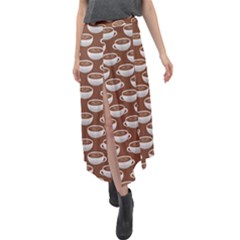 Coffee On Coffee Velour Split Maxi Skirt by bloomingvinedesign