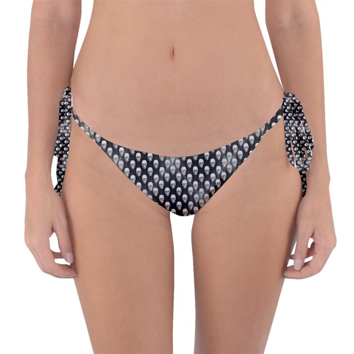 Sketchy Skulls Pattern Reversible Bikini Bottom