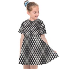 Sketchy Skulls Pattern Kids  Sailor Dress