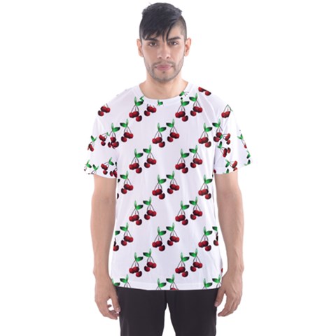 Cherries Pattern Men s Sports Mesh Tee by bloomingvinedesign