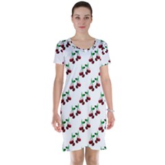 Cherries Pattern Short Sleeve Nightdress by bloomingvinedesign