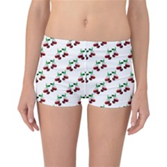 Cherries Pattern Reversible Boyleg Bikini Bottoms by bloomingvinedesign