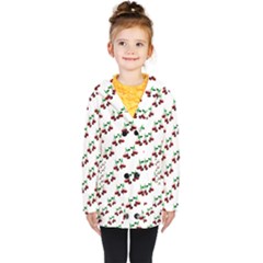 Cherries Pattern Kids  Double Breasted Button Coat by bloomingvinedesign