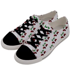 Cherries Pattern Men s Low Top Canvas Sneakers by bloomingvinedesign