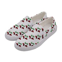 Cherries Pattern Women s Canvas Slip Ons by bloomingvinedesign