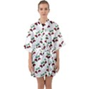 Cherries Pattern Half Sleeve Satin Kimono  View1