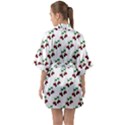 Cherries Pattern Half Sleeve Satin Kimono  View2