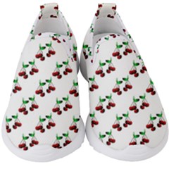 Cherries Pattern Kids  Slip On Sneakers by bloomingvinedesign