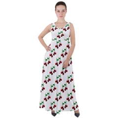 Cherries Pattern Empire Waist Velour Maxi Dress by bloomingvinedesign