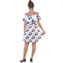 Cherries Pattern Off Shoulder Velour Dress View2