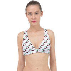 Cherries Pattern Classic Banded Bikini Top