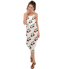 Cherries Pattern Waist Tie Cover Up Chiffon Dress by bloomingvinedesign