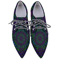 Texture Pattern Line Colorful Circle Art Background Design Decorative Symmetry Style Shape  Women s Pointed Oxford Shoes by Vaneshart