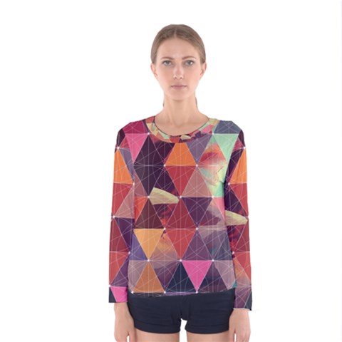 Geometric Pattern Art Women s Long Sleeve Tee by Vaneshart