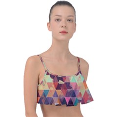 Geometric Pattern Art Frill Bikini Top