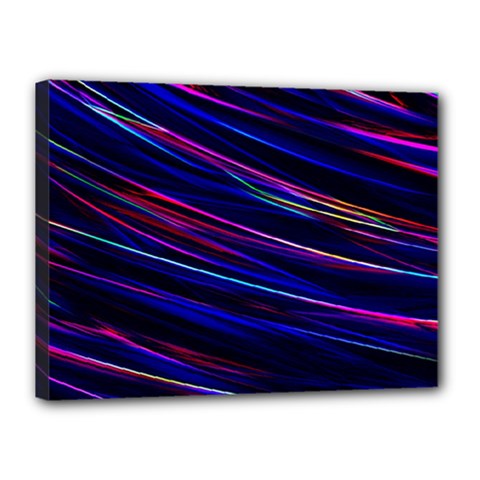 Nightlife Neon Techno Black Lamp Motion Green Street Dark Blurred Move Abstract Velocity Evening Tim Canvas 16  X 12  (stretched) by Vaneshart