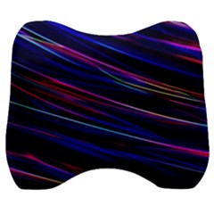 Nightlife Neon Techno Black Lamp Motion Green Street Dark Blurred Move Abstract Velocity Evening Tim Velour Head Support Cushion by Vaneshart