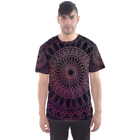 Mandala Fractal Pattern Men s Sports Mesh Tee by Vaneshart