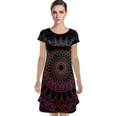 Mandala Fractal Pattern Cap Sleeve Nightdress by Vaneshart