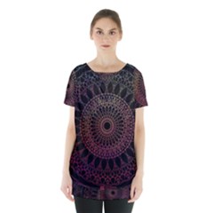 Mandala Fractal Pattern Skirt Hem Sports Top by Vaneshart