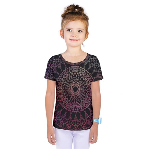 Mandala Fractal Pattern Kids  One Piece Tee by Vaneshart