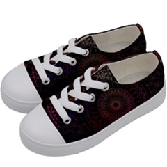 Mandala Fractal Pattern Kids  Low Top Canvas Sneakers by Vaneshart