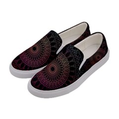 Mandala Fractal Pattern Women s Canvas Slip Ons by Vaneshart