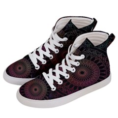 Mandala Fractal Pattern Women s Hi-top Skate Sneakers by Vaneshart