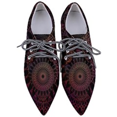 Mandala Fractal Pattern Women s Pointed Oxford Shoes by Vaneshart