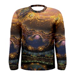 Fractal Cg Computer Graphics Sphere Fractal Art Water Organism Macro Photography Art Space Earth  Men s Long Sleeve Tee by Vaneshart