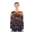 Fractal Cg Computer Graphics Sphere Fractal Art Water Organism Macro Photography Art Space Earth  Women s Long Sleeve Tee View1