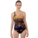 Fractal Cg Computer Graphics Sphere Fractal Art Water Organism Macro Photography Art Space Earth  Cut-Out Back One Piece Swimsuit View1