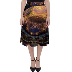 Fractal Cg Computer Graphics Sphere Fractal Art Water Organism Macro Photography Art Space Earth  Classic Midi Skirt by Vaneshart