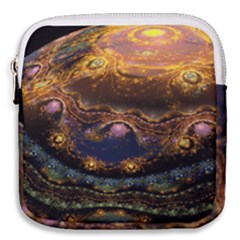 Fractal Cg Computer Graphics Sphere Fractal Art Water Organism Macro Photography Art Space Earth  Mini Square Pouch by Vaneshart