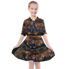 Fractal Cg Computer Graphics Sphere Fractal Art Water Organism Macro Photography Art Space Earth  Kids  All Frills Chiffon Dress by Vaneshart