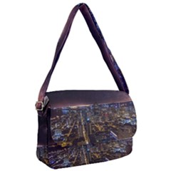 Light Sky Skyline Night Star Milky Way Cosmos Spiral City Skyscraper Urban Cityscape Dark San Franci Courier Bag by Vaneshart