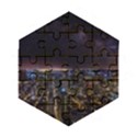 Light Sky Skyline Night Star Milky Way Cosmos Spiral City Skyscraper Urban Cityscape Dark San Franci Wooden Puzzle Hexagon View1