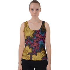 Creative Abstract Structure Texture Flower Pattern Black Material Textile Art Colors Design  Velvet Tank Top by Vaneshart