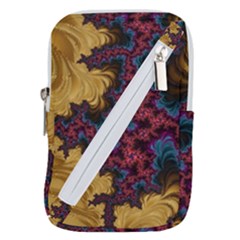 Creative Abstract Structure Texture Flower Pattern Black Material Textile Art Colors Design  Belt Pouch Bag (small)