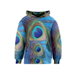 Nature Bird Wing Texture Animal Male Wildlife Decoration Pattern Line Green Color Blue Colorful Kids  Pullover Hoodie by Vaneshart