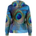 Nature Bird Wing Texture Animal Male Wildlife Decoration Pattern Line Green Color Blue Colorful Women s Pullover Hoodie View2