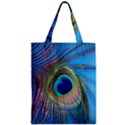 Nature Bird Wing Texture Animal Male Wildlife Decoration Pattern Line Green Color Blue Colorful Zipper Classic Tote Bag View1