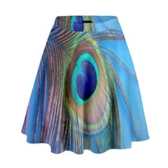 Nature Bird Wing Texture Animal Male Wildlife Decoration Pattern Line Green Color Blue Colorful High Waist Skirt by Vaneshart