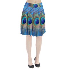 Nature Bird Wing Texture Animal Male Wildlife Decoration Pattern Line Green Color Blue Colorful Pleated Skirt by Vaneshart