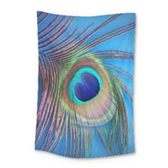 Nature Bird Wing Texture Animal Male Wildlife Decoration Pattern Line Green Color Blue Colorful Small Tapestry by Vaneshart